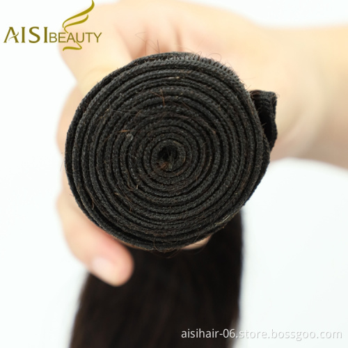 Aisi Beauty Hot Selling Wholesale Hair Extensions Body Wave 100% Black In Stock Brazilian Human Hair Weave Bundles